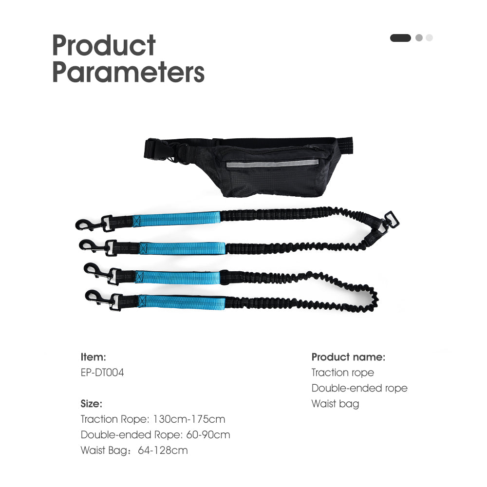 Outdoor Dog Traction rope&Double-ended rope&Waist bag