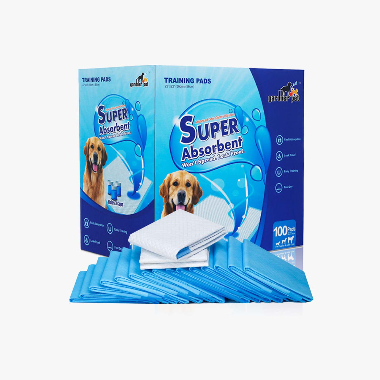 Dog Training Pads 22" x 22", 100 Pieces - Gardner Pet