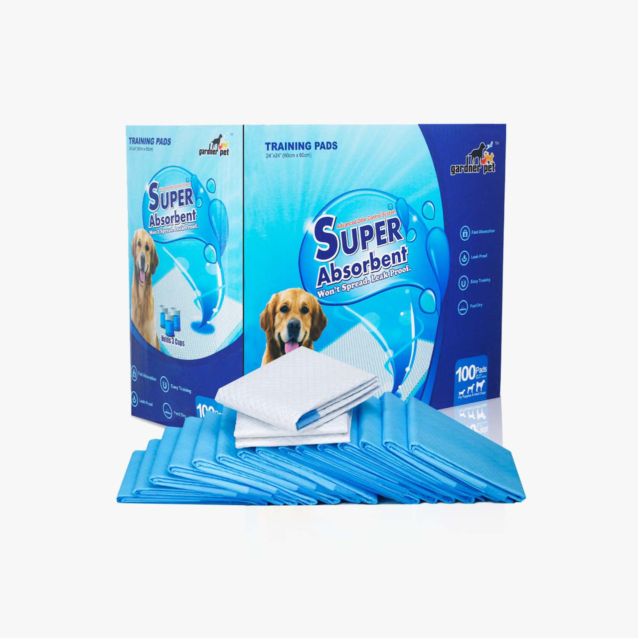 Dog Training Pads 24" x 24", 100 Pieces - Gardner Pet