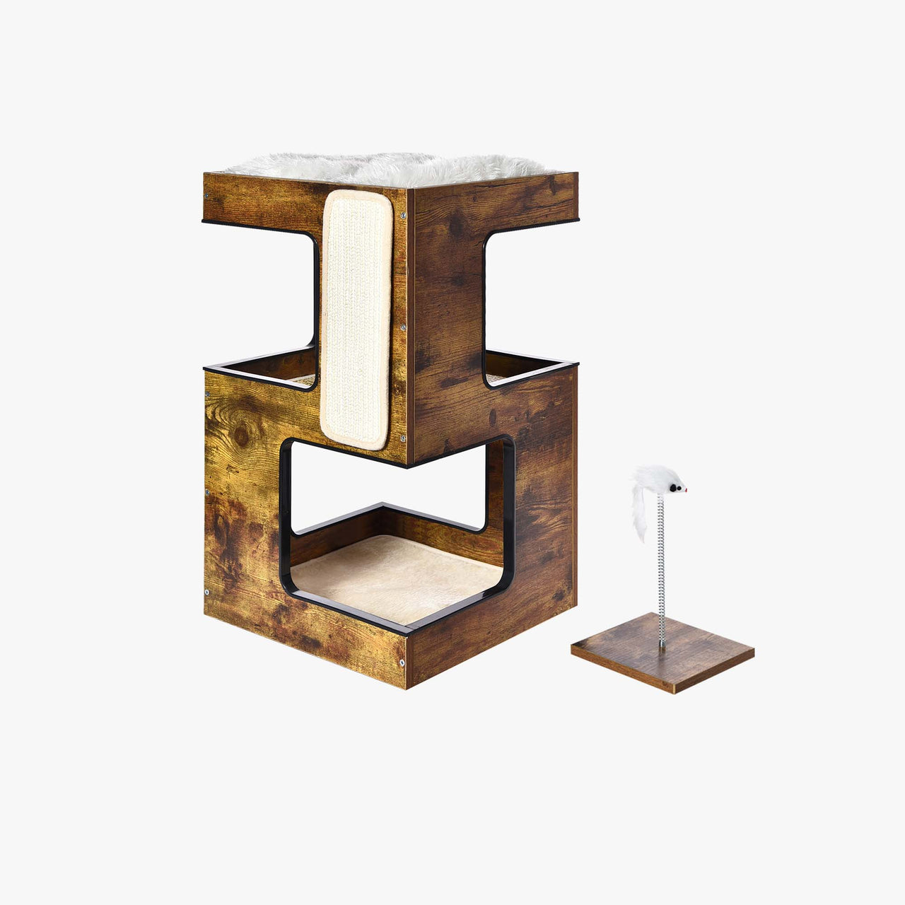 3 in 1 Wooden Cat Condo with Nightstand Function