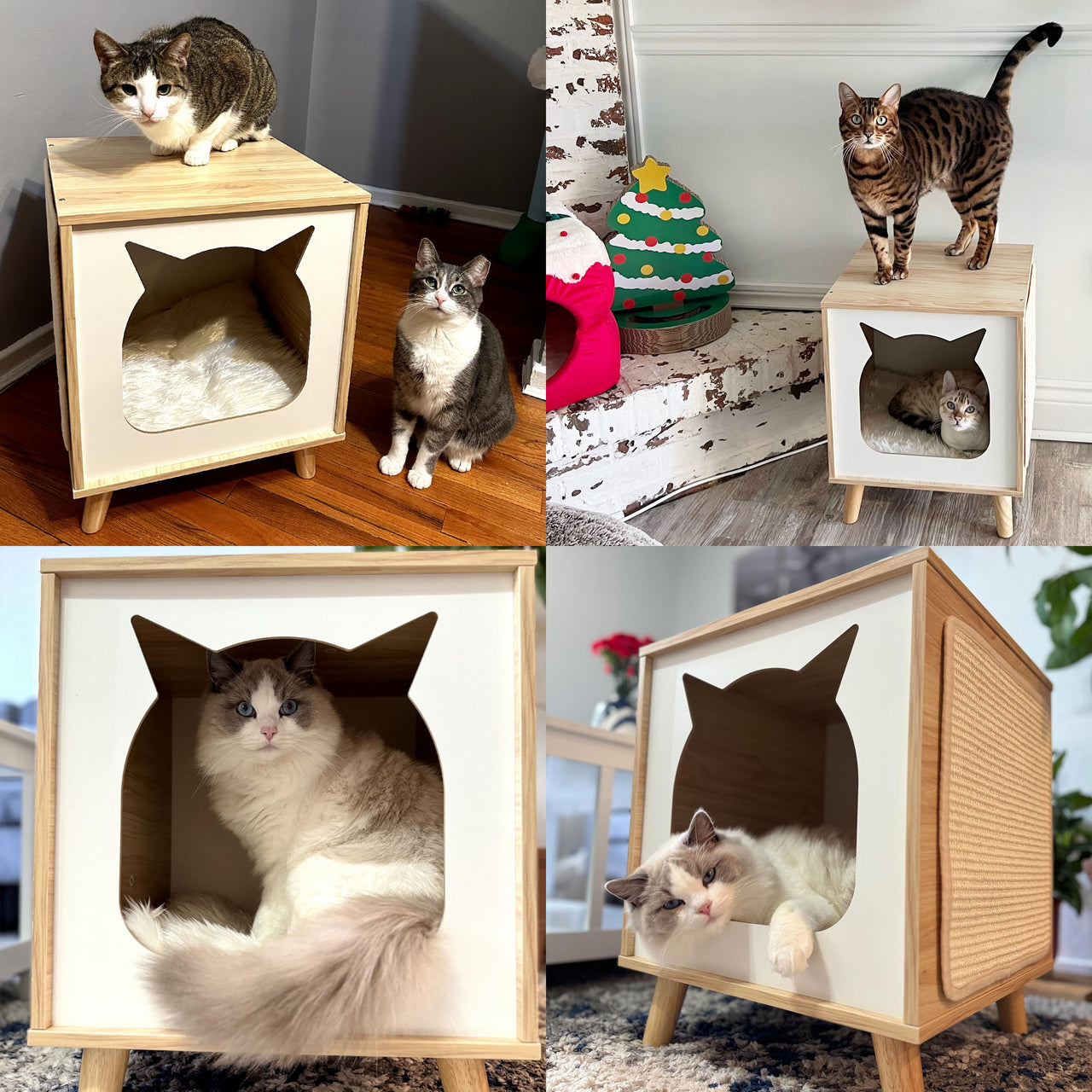Modern Cat House with Nightstand Function