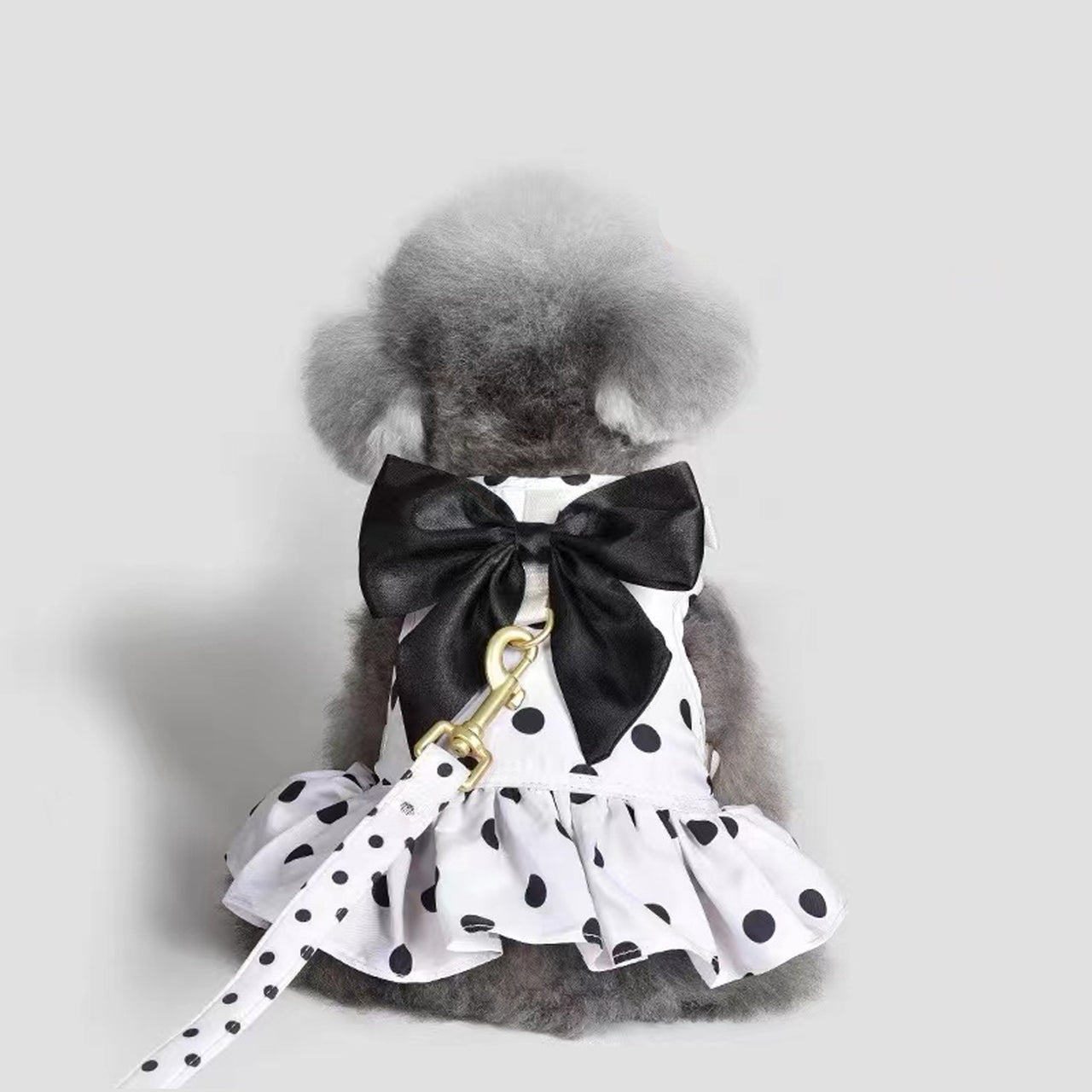 Polka Dot Leash & Harness Set, Classic Pattern, Comfortable and Breathable - HAMATE