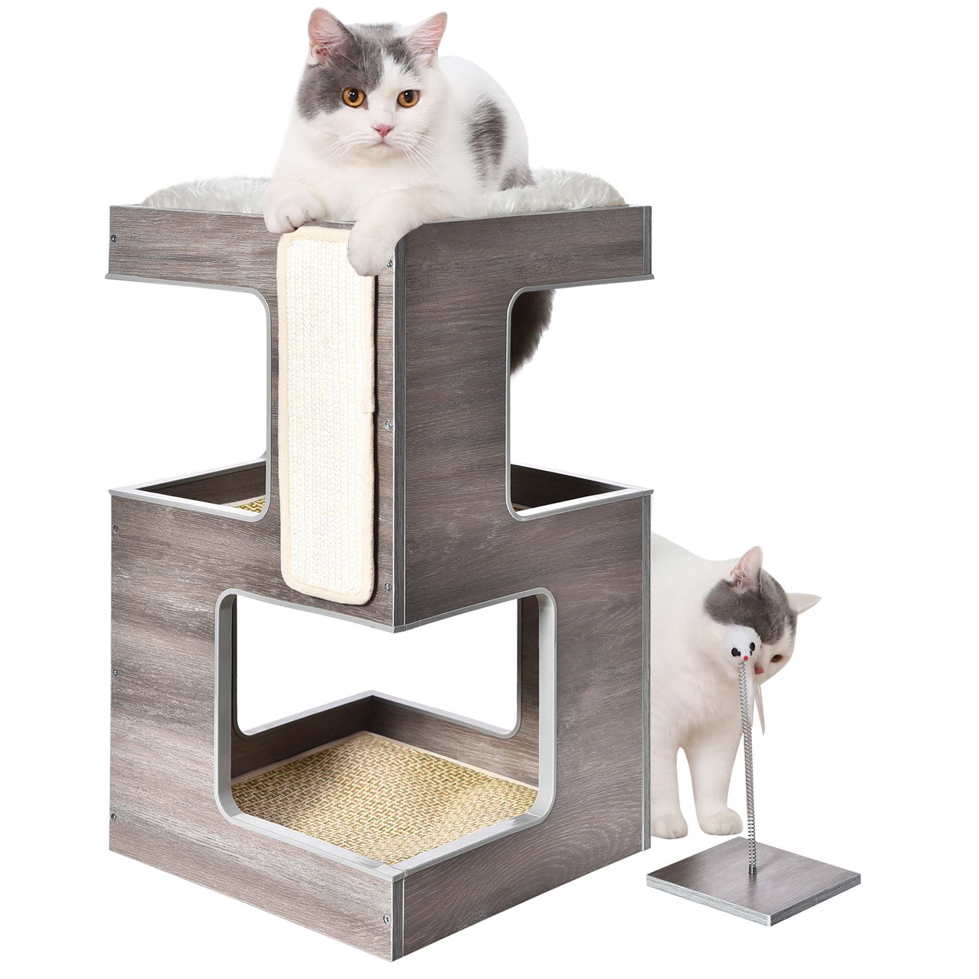 3 in 1 Wooden Cat Condo with Nightstand Function