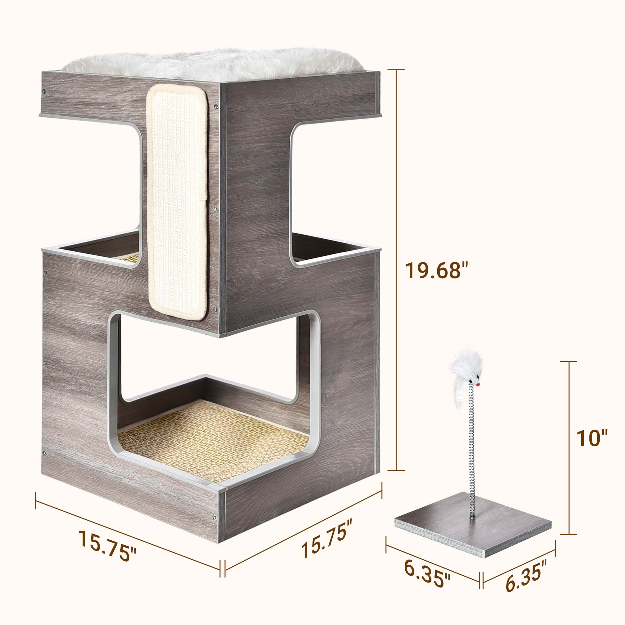 3 in 1 Wooden Cat Condo with Nightstand Function