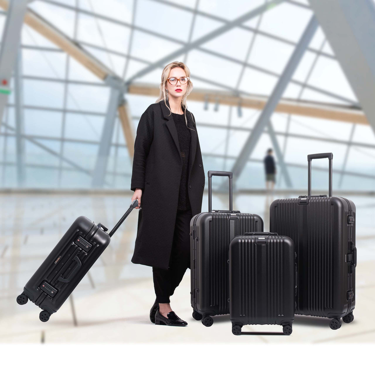 Fromlike All Aluminum Carry On Luggage – Black