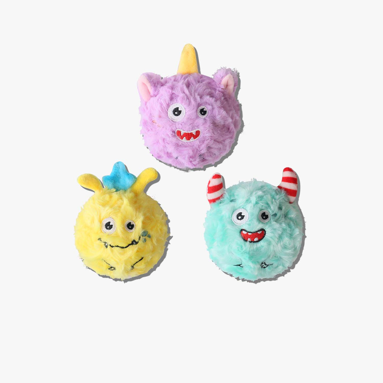 Squeaky Monster Dog Balls Set of 3 for Dogs - DKING