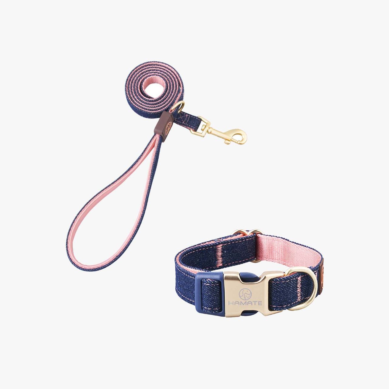 Denim Dog Collar & Leash Set - HAMATE