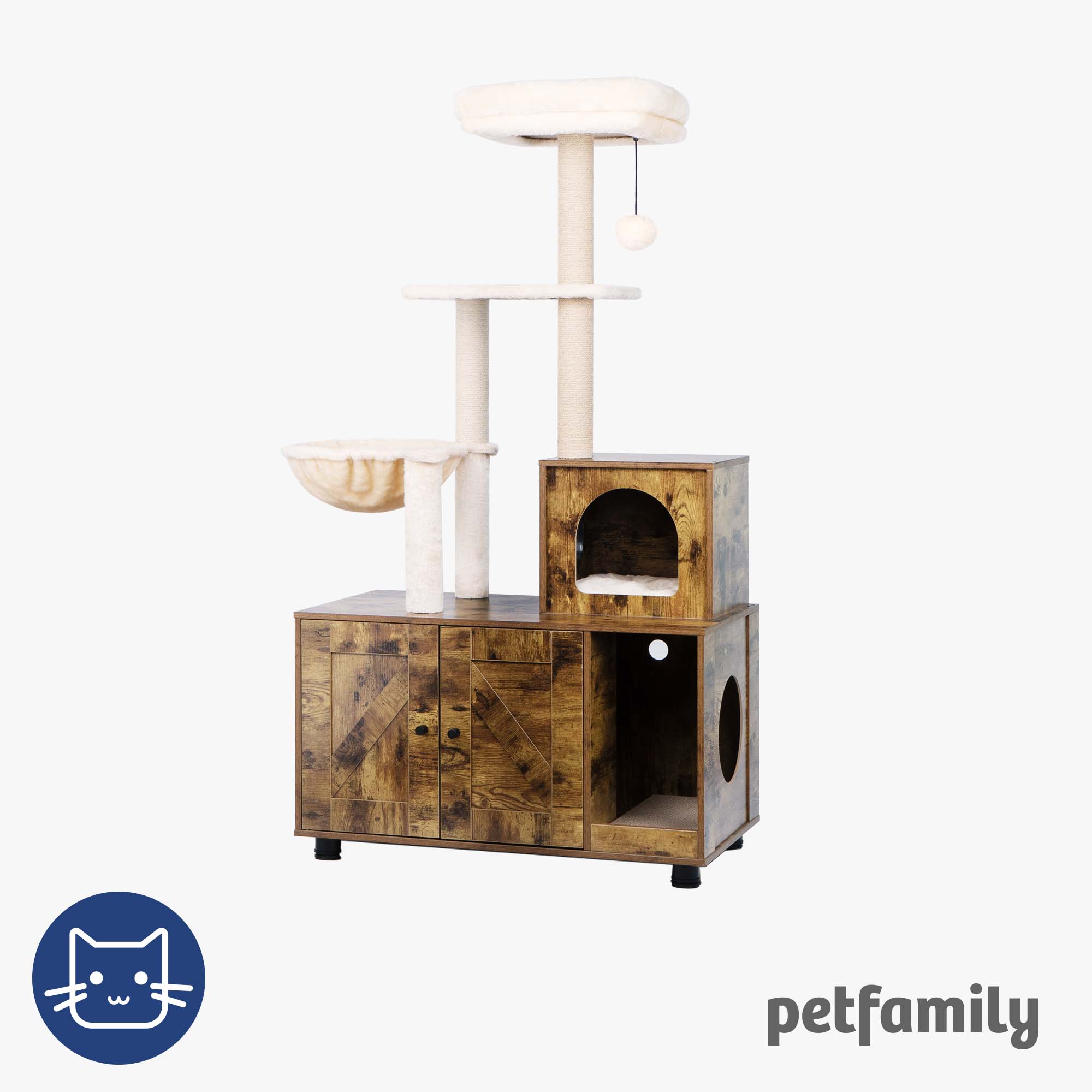 Cat tree clearance with litter box